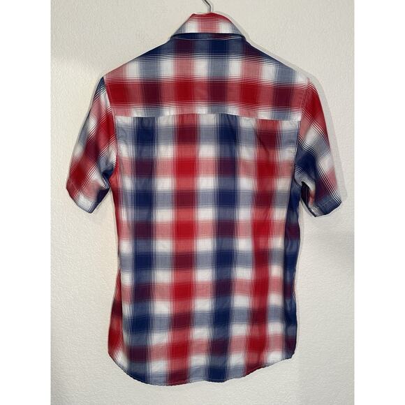 Dixxon Flannel Co All-Star Bamboo Short Sleeve Men’s Small Red White Blue Plaid - Picture 8 of 16